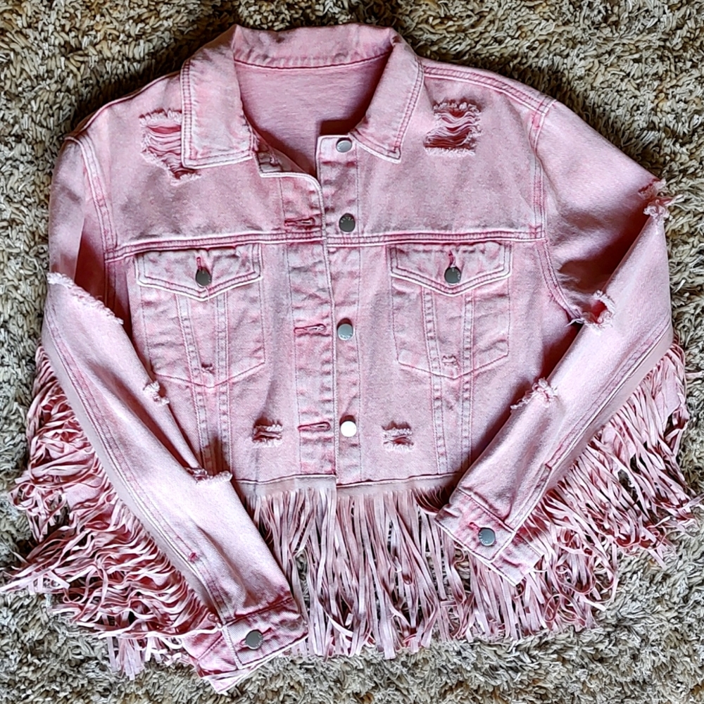 Distressed Fringe Jacket